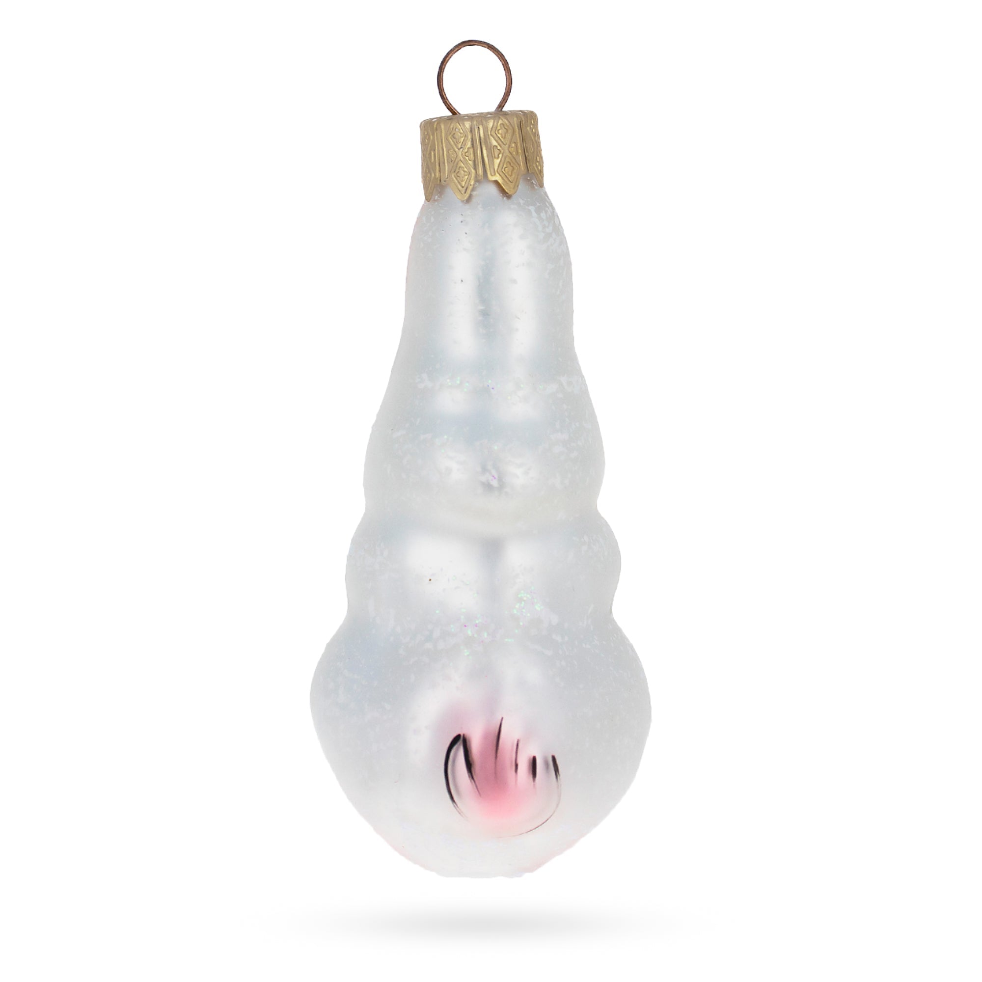 Bunny with Cabbage Glass Christmas Ornament