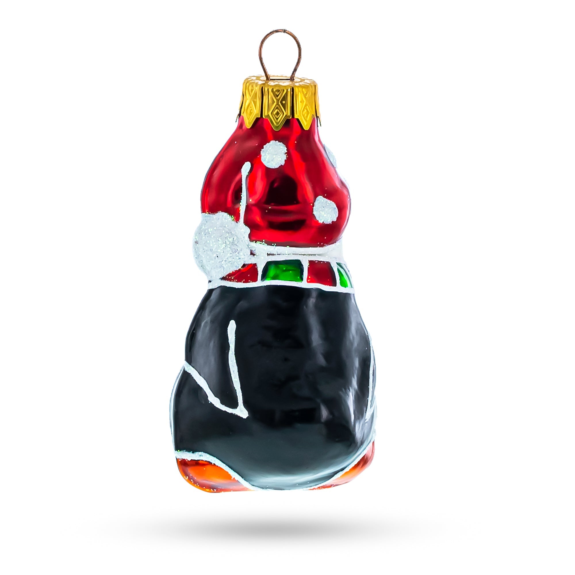 Penguin with Scarf and Hat Glass Christmas Ornament