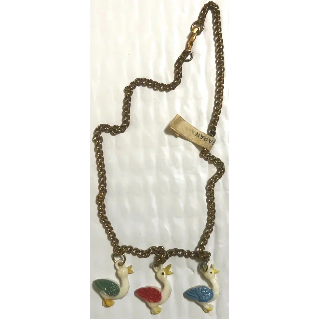 Adorable Antique Vintage 1950s Duck Choker Necklace