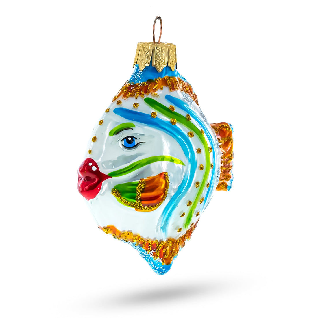 Coral Reef Ocean Fish Glass Christmas Ornament