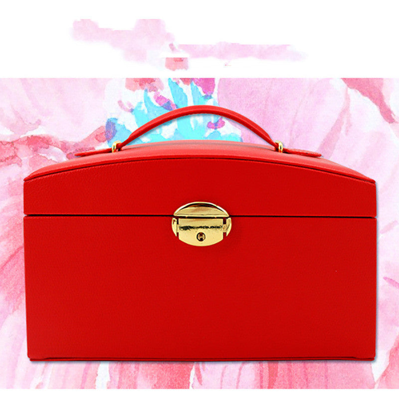 Jewelry Three-layer Storage Box Wooden