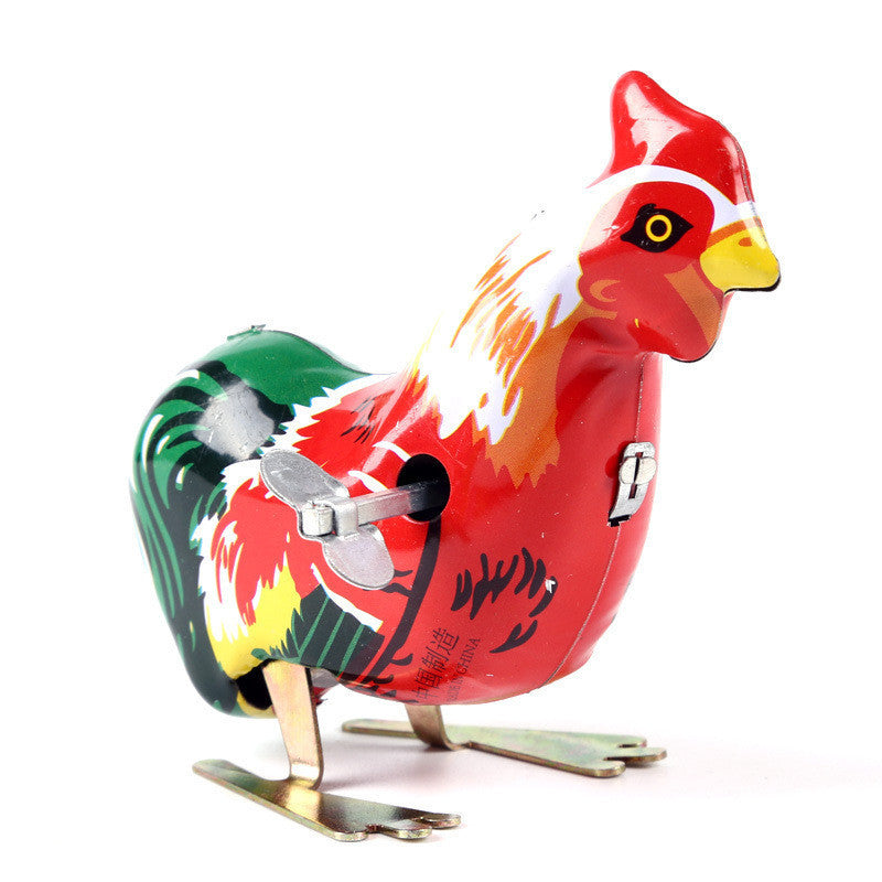 Nostalgic Retro Handmade Tin Strip Iron Rooster Jumping Chicken