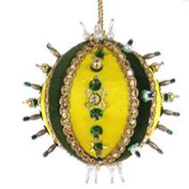 Beaded & Sequined Bauble - YELLOW