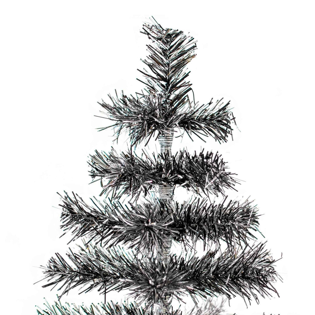 Black & Silver Firework Tinsel Tree
