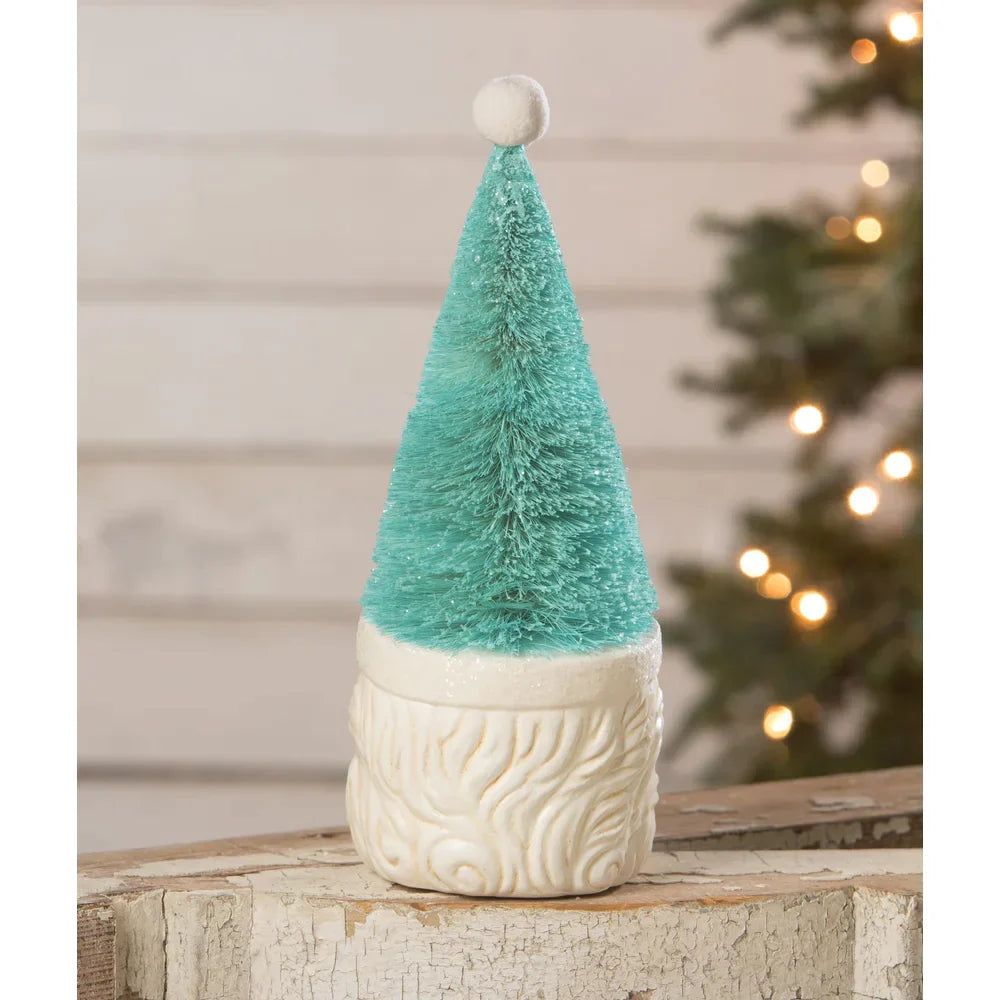 Bottle Brush Santa Blue Figure by Bethany Lowe Designs -11"