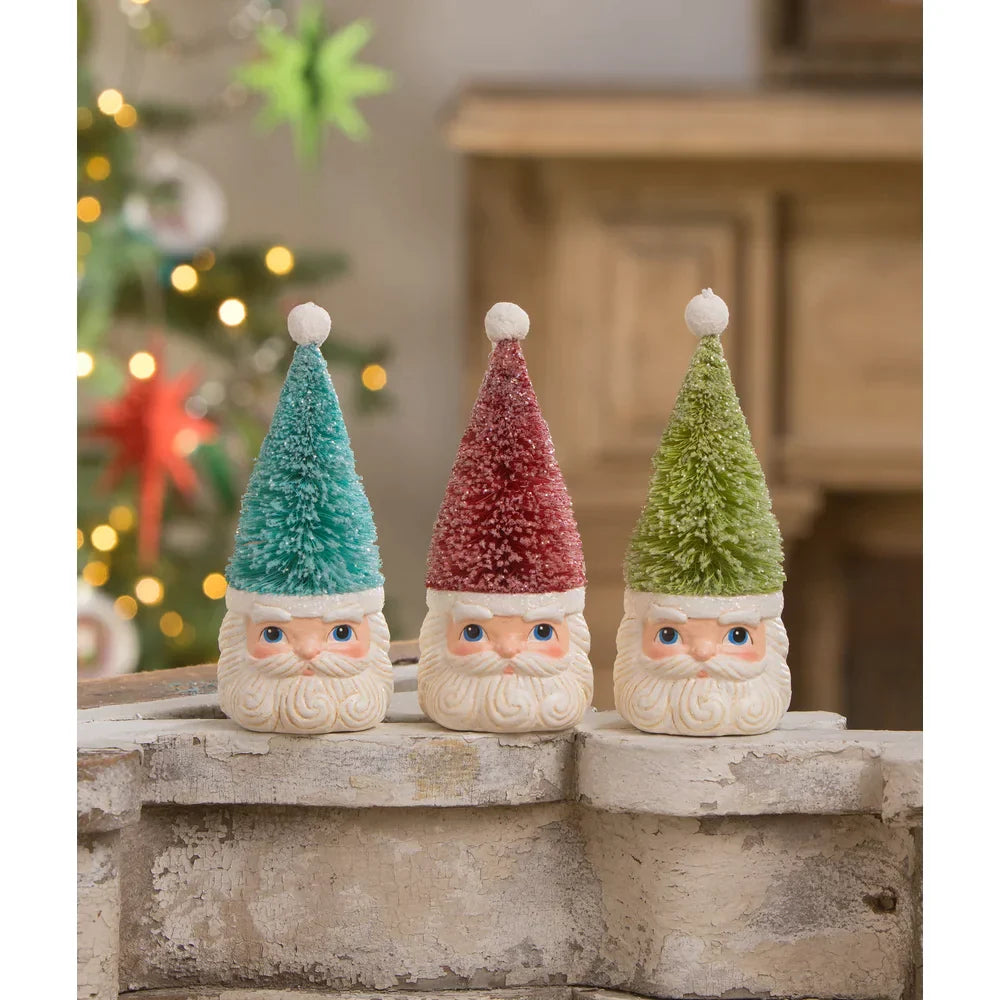 Bottle Brush Santa Green Ornament by Bethany Lowe Designs