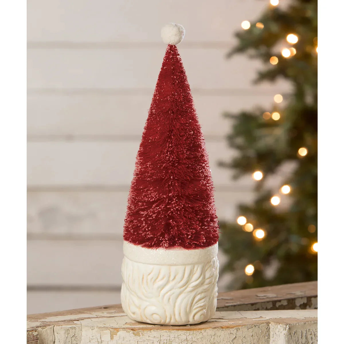 Bottle Brush Santa Red Figure by Bethany Lowe Designs -12"
