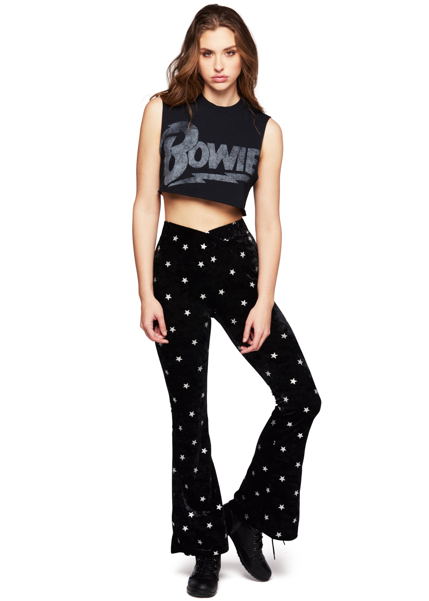 David Bowie Cropped Tee by Goodie Two Sleeves