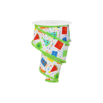 2.5" Birthday Party Gifts Ribbon: Primary Colors