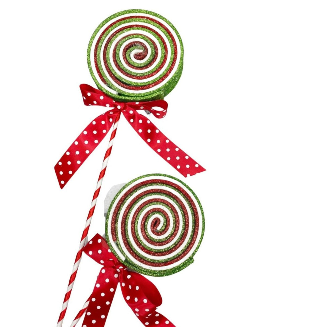 27" Glitter Lollipop Spray: Red & Green