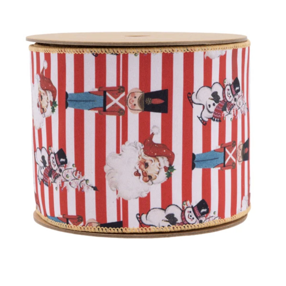 4" Vintage Toys Santa Ribbon: Red/White (10 Yards)