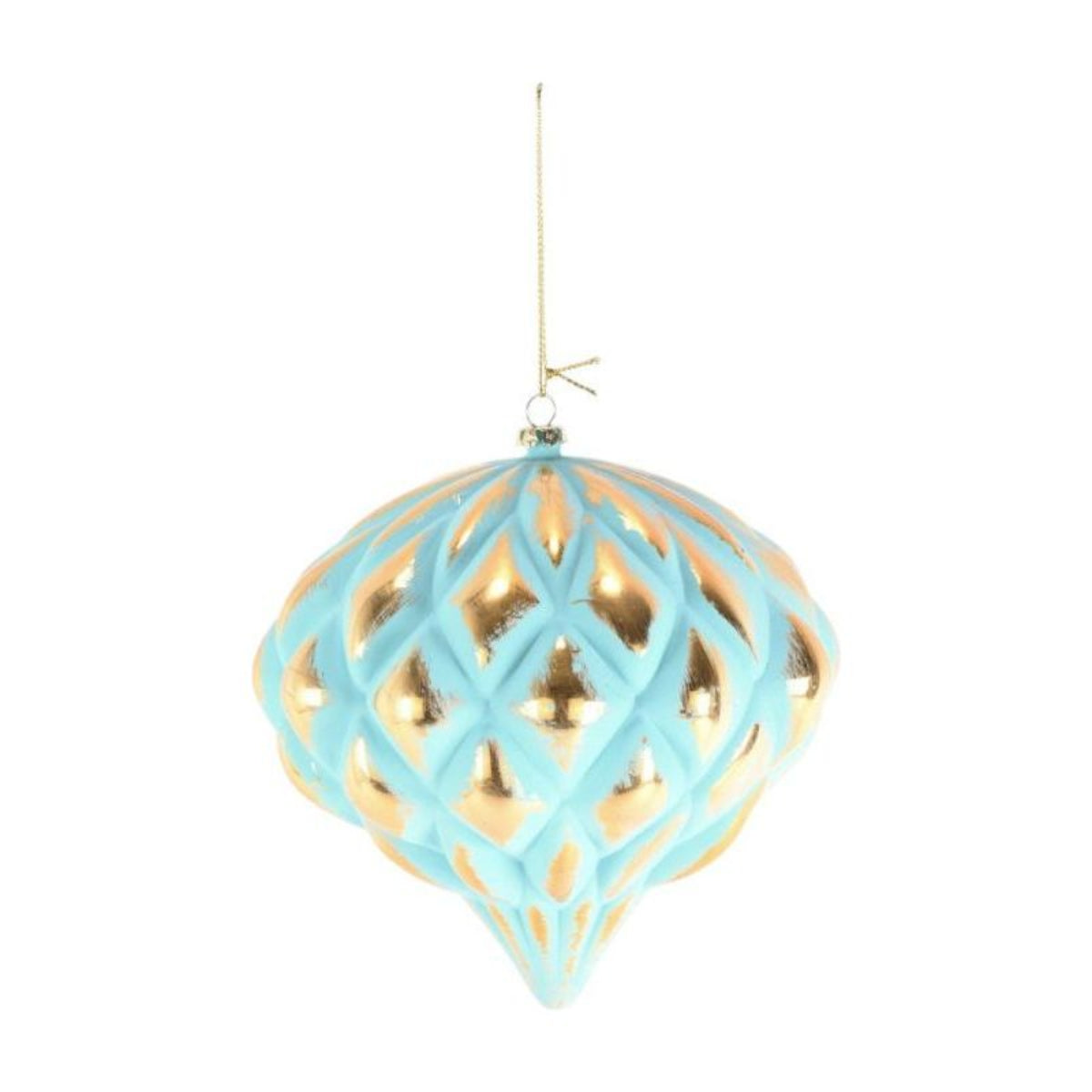 5” Mint Green & Gold Onion Ornament