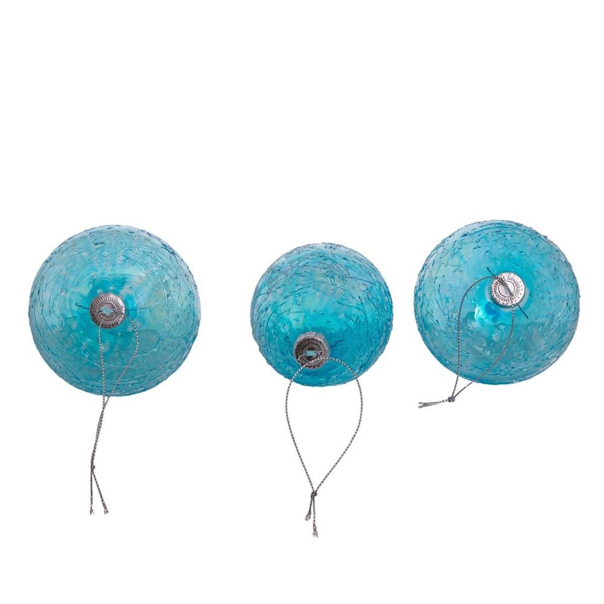 Kurt Adler 80MM Blue Finial, Onion, and Ball Glass Ornaments, Set of 3
