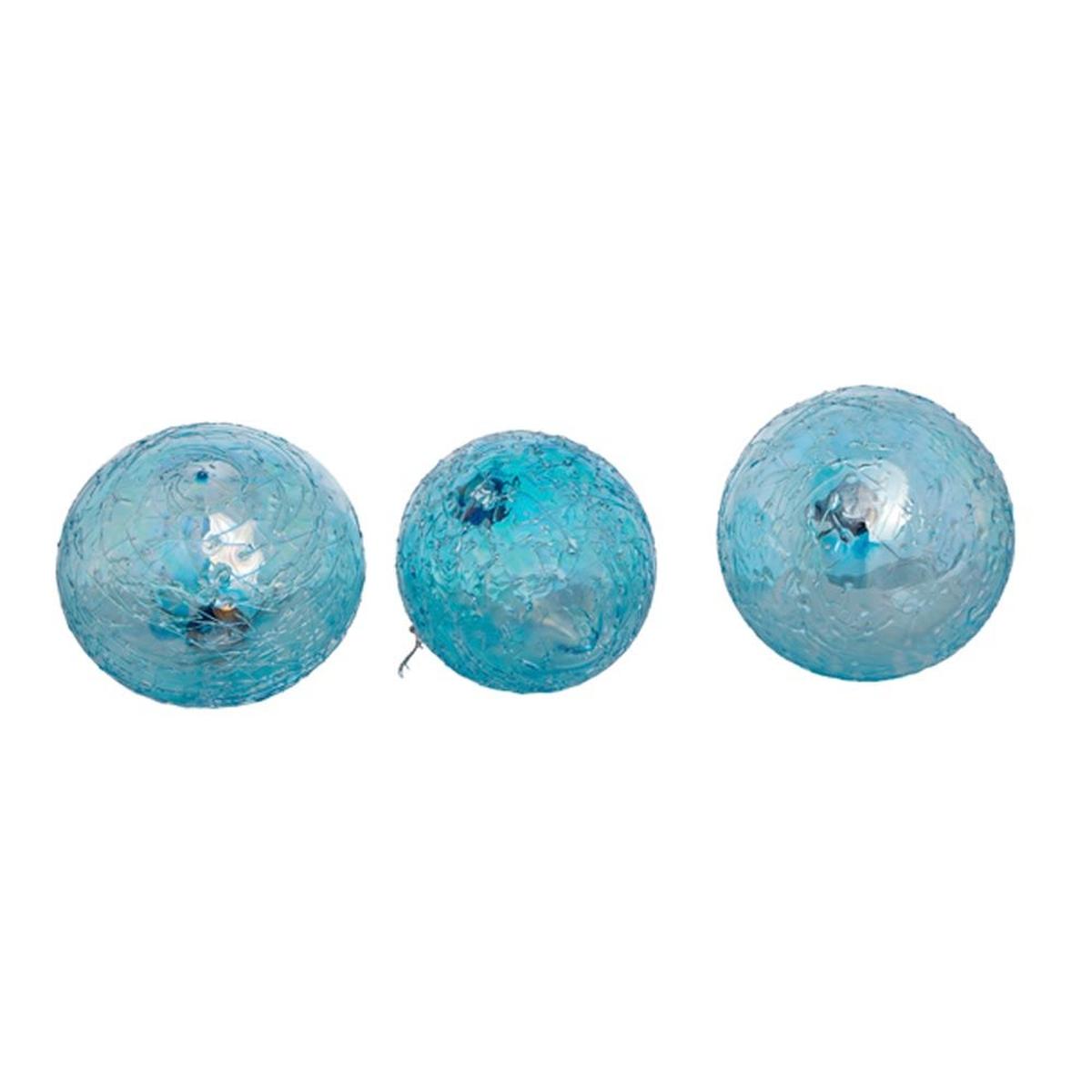 Kurt Adler 80MM Blue Finial, Onion, and Ball Glass Ornaments, Set of 3