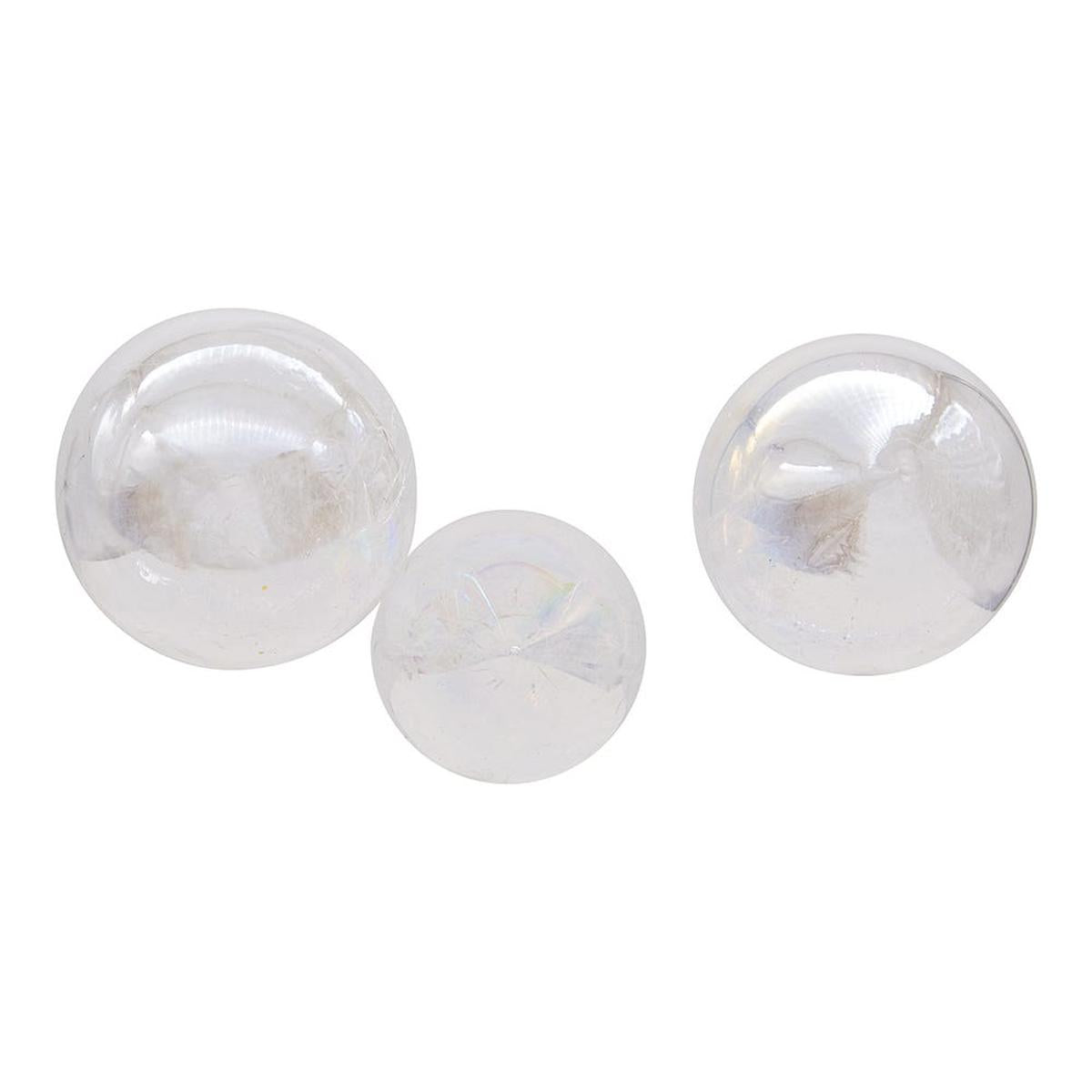 Kurt Adler 80MM Clear Iridescent Ball, Onion and Teardrop Ornaments, 3 Piece Set