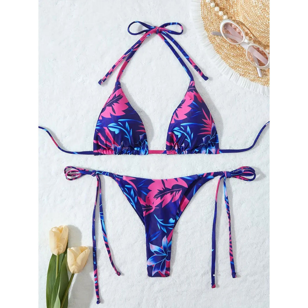 Women's Camouflage Halter Bikini Two-piece Set