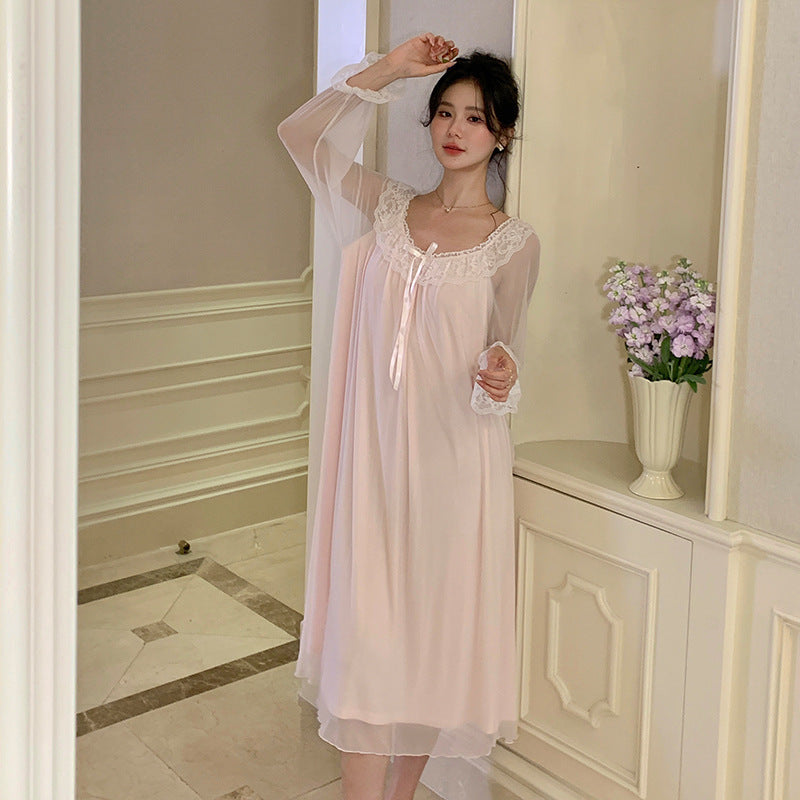 Long Below The Knee Sexy Nightdress Design Can Be Worn Outside