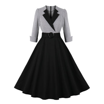 Elegant Retro Large Swing Women's Dress Cotton