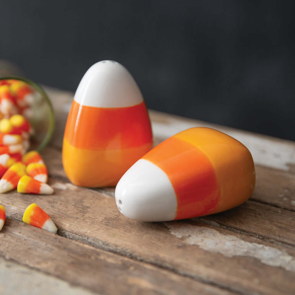 Candy Corn Ceramic Salt and Pepper Shaker Set