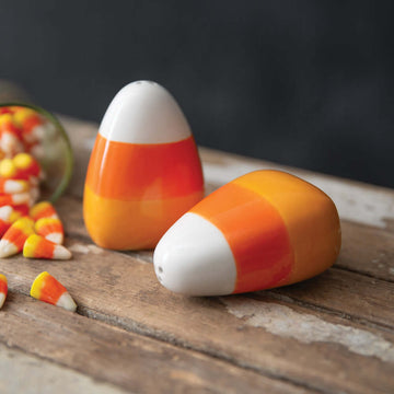 Candy Corn Ceramic Salt and Pepper Shaker Set
