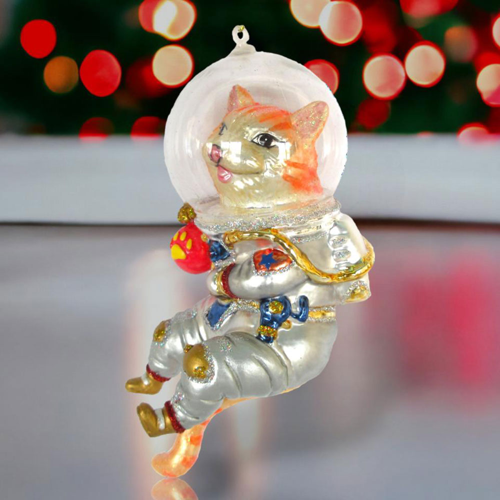 Cat in Space Suit Ornament by December Diamonds