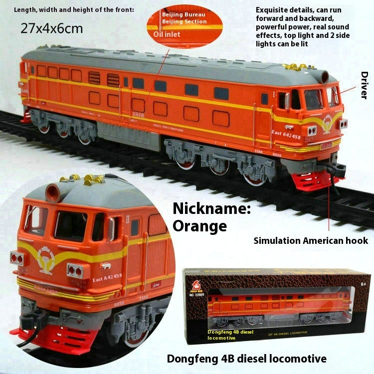 Retro Electric Rail Car Small Train Assembled Model Educational Toys