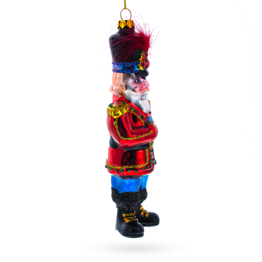 Nutcracker Soldier Glass Christmas Ornament