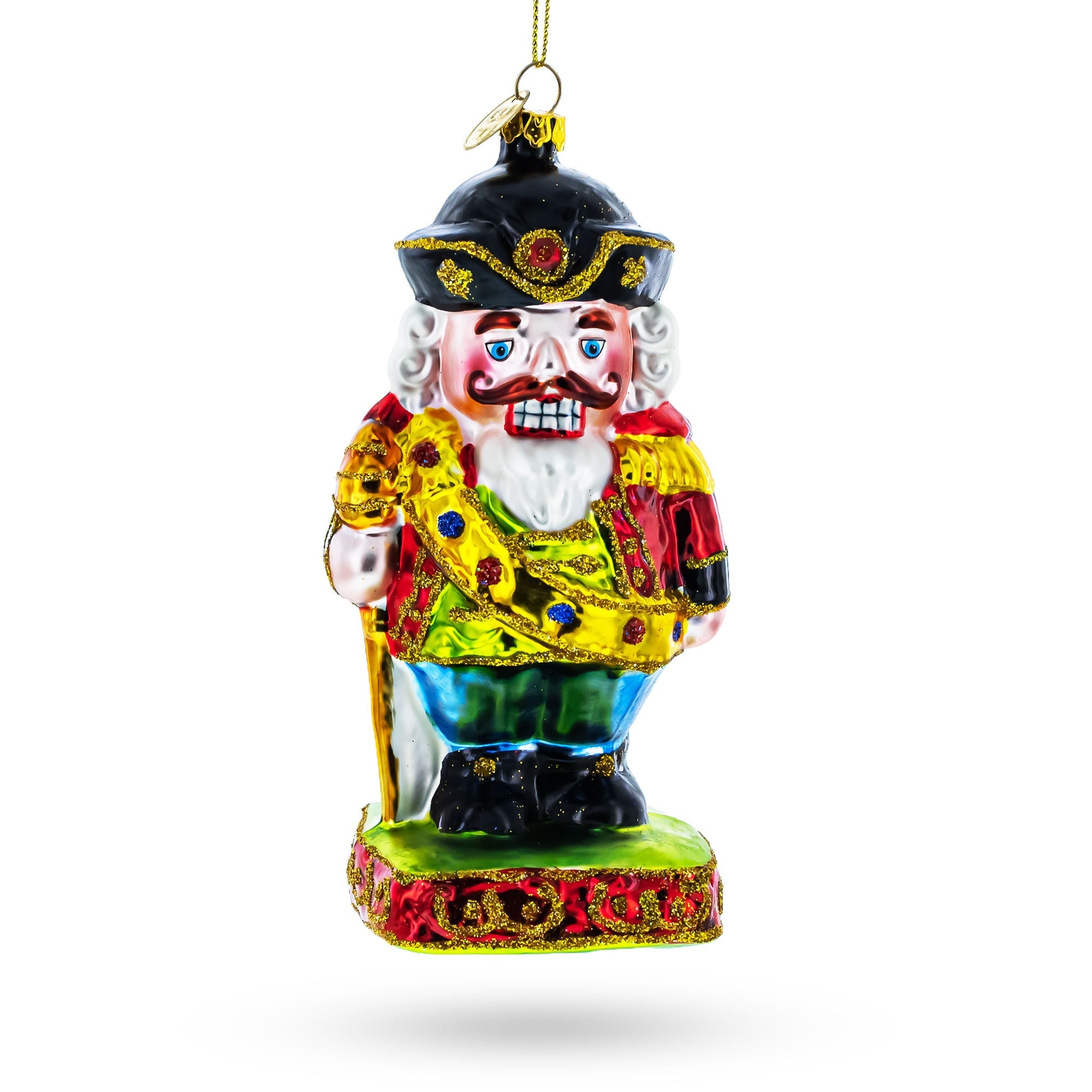 New Year Festive Nutcracker Glass Christmas Ornament
