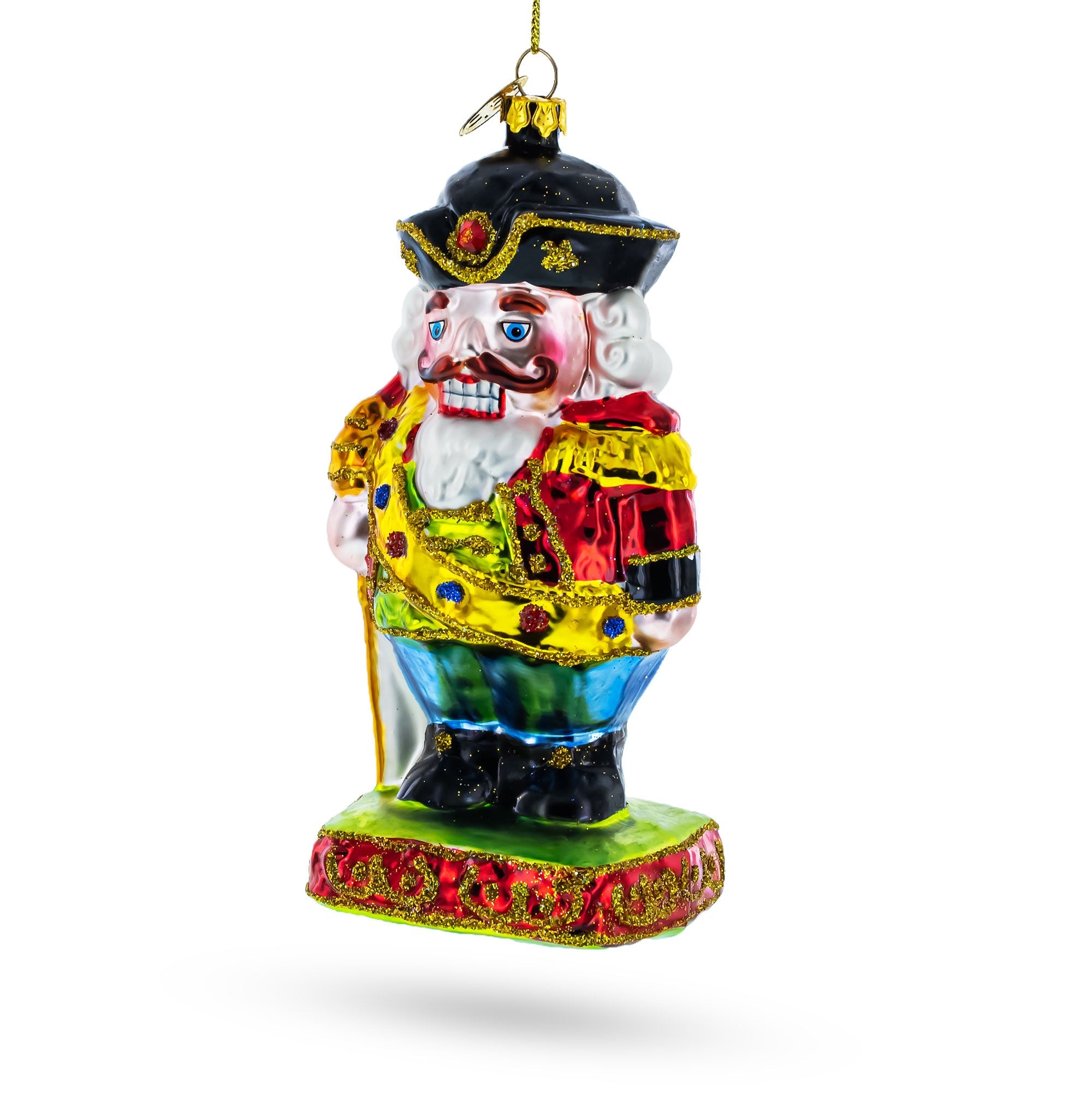 New Year Festive Nutcracker Glass Christmas Ornament