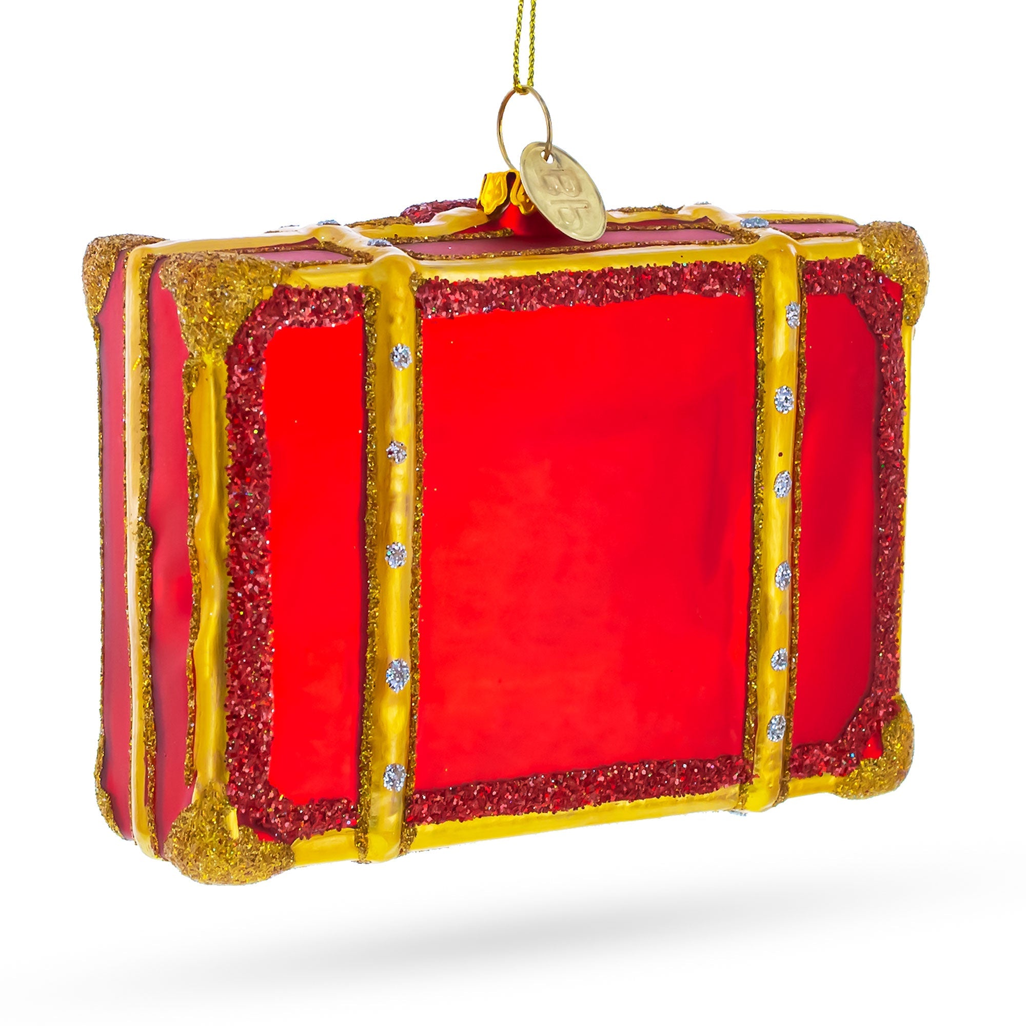 Well-Traveled Suitcase Glass Christmas Ornament