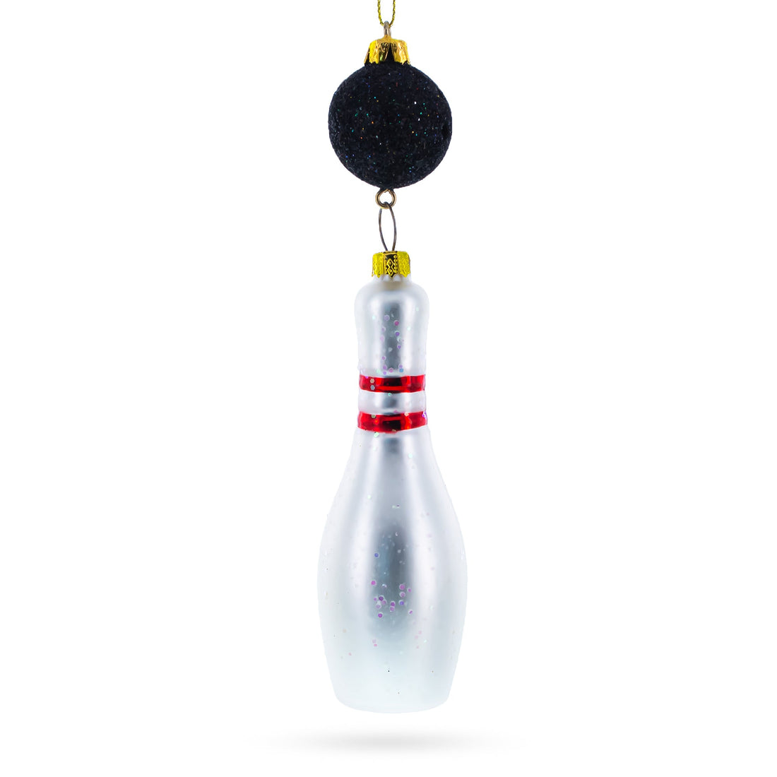 Striking Bowling Ball Glass Christmas Ornament