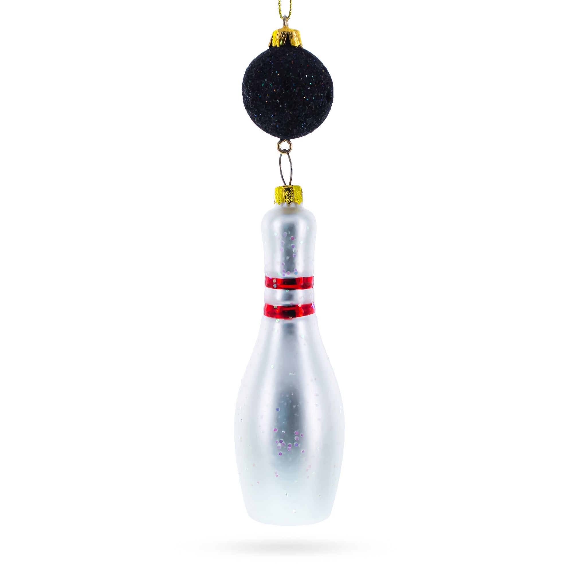 Striking Bowling Ball Glass Christmas Ornament