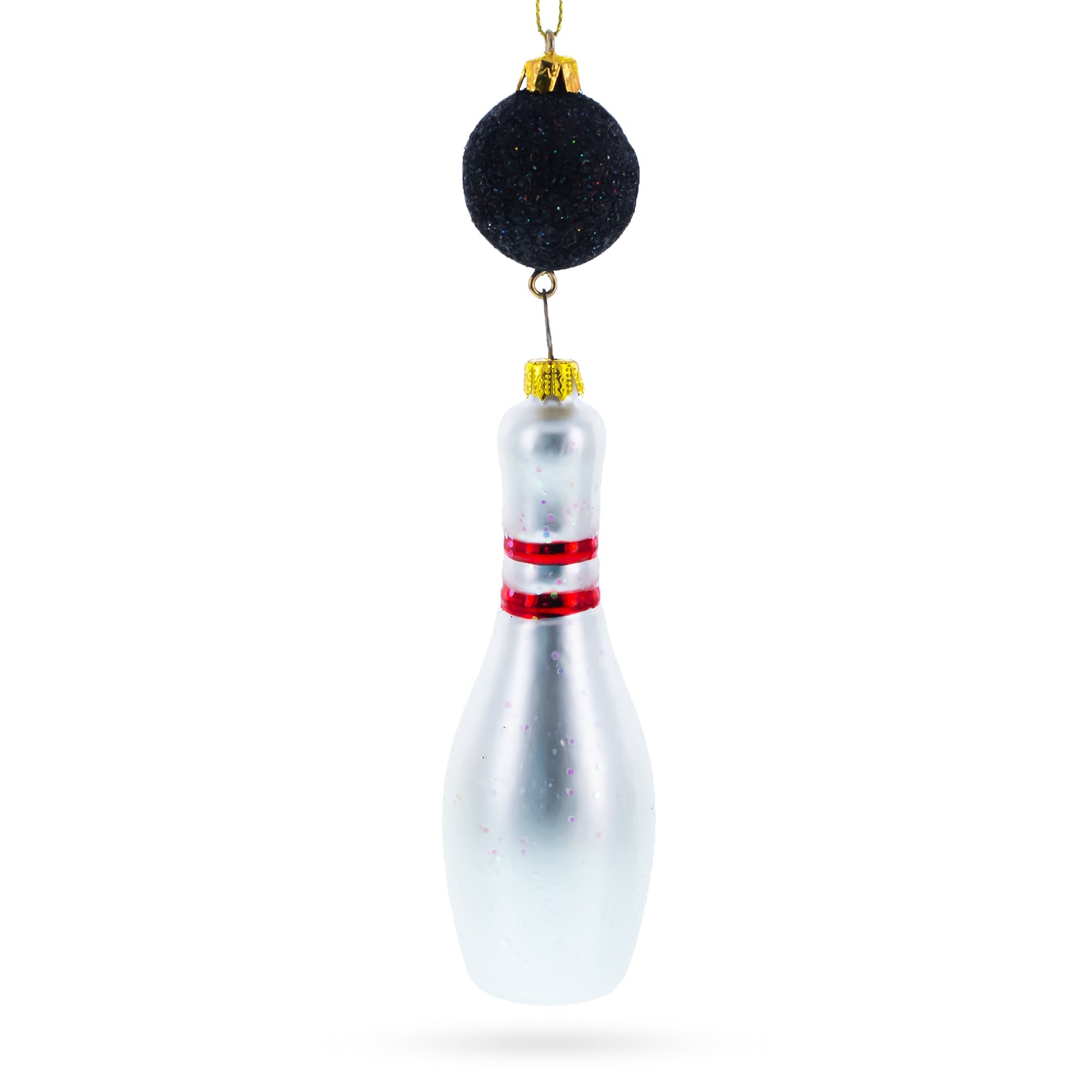 Striking Bowling Ball Glass Christmas Ornament