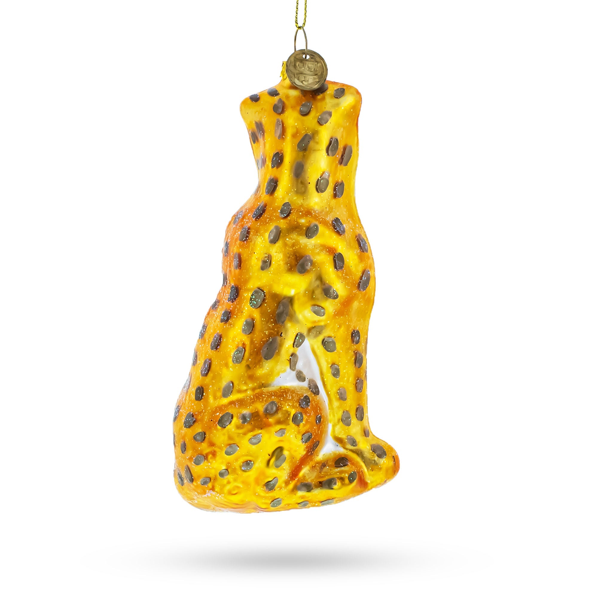 Spotted Leopard Glass Christmas Ornament