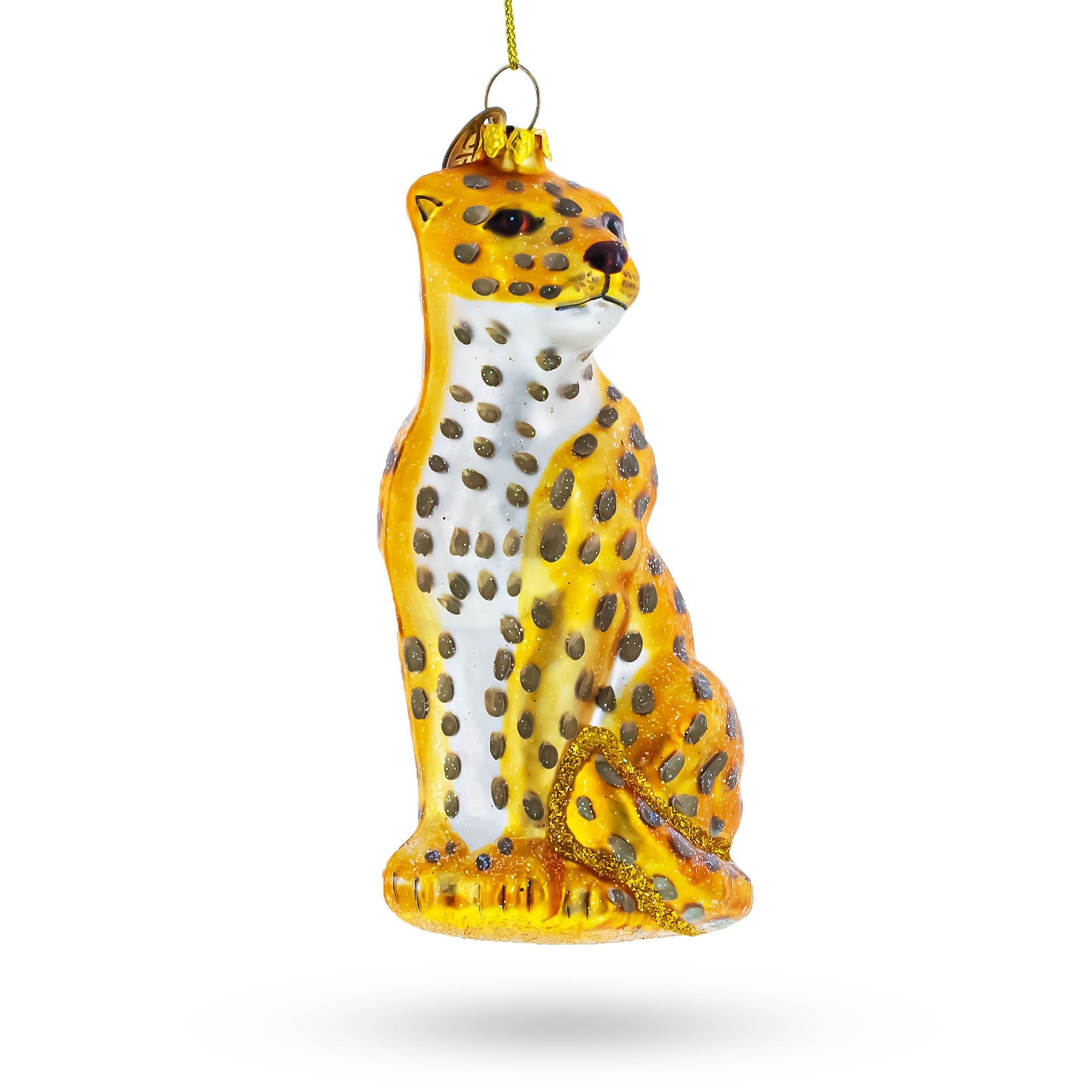 Spotted Leopard Glass Christmas Ornament