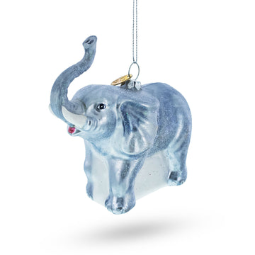 Elephant Glass Christmas Ornament
