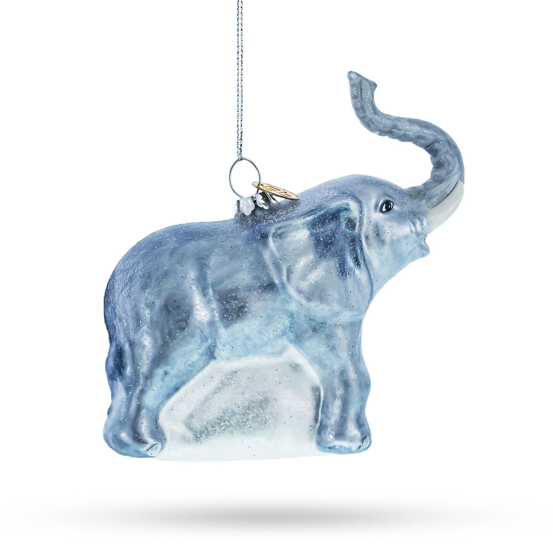 Elephant Glass Christmas Ornament
