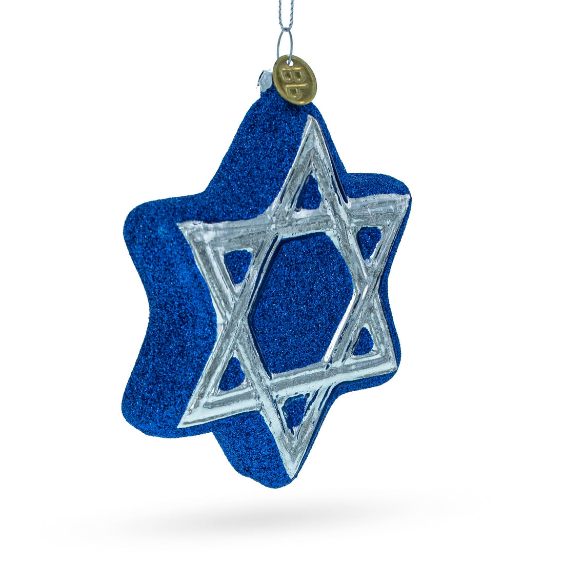 Jewish Star of David Glass Christmas Ornament