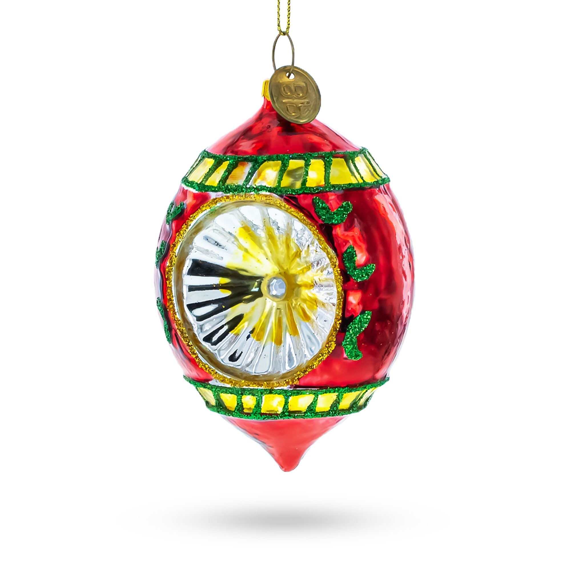 Vintage-Inspired Retro Reflector Glass Christmas Ornament