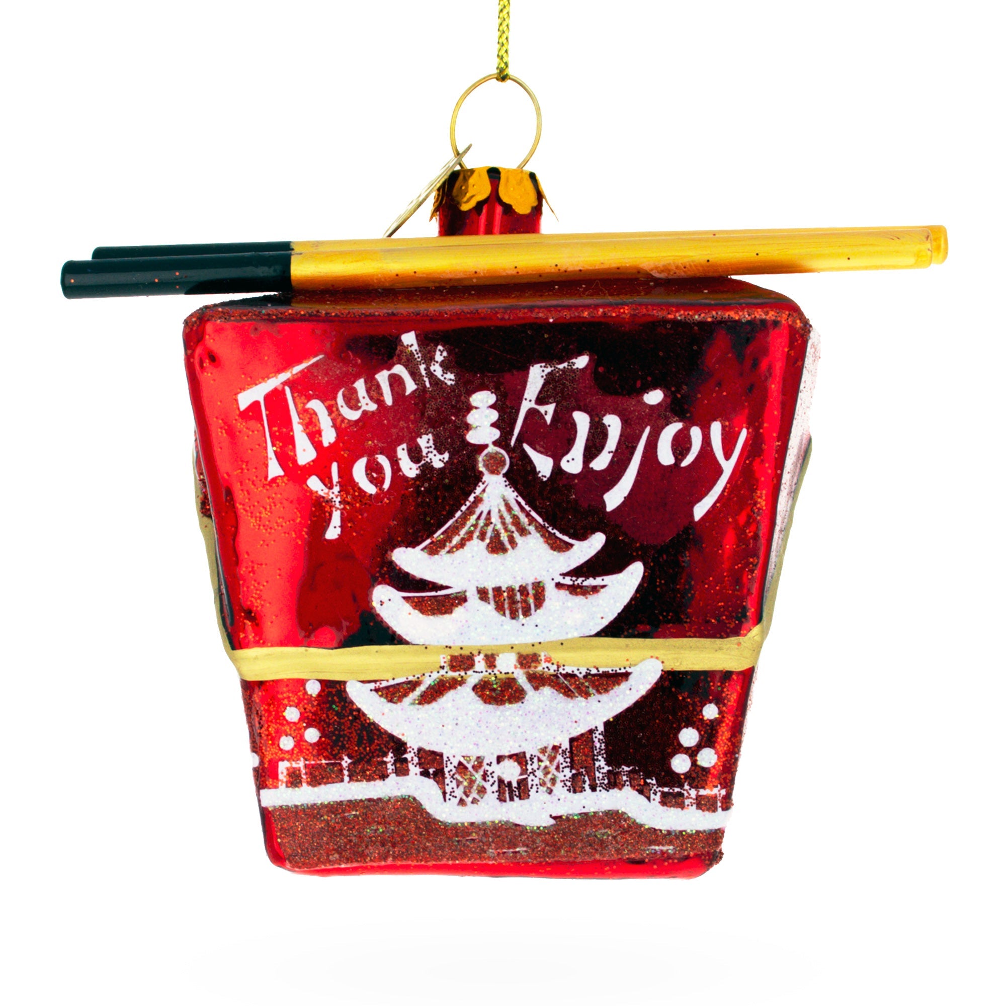 Chinese Takeout Glass Christmas Ornament