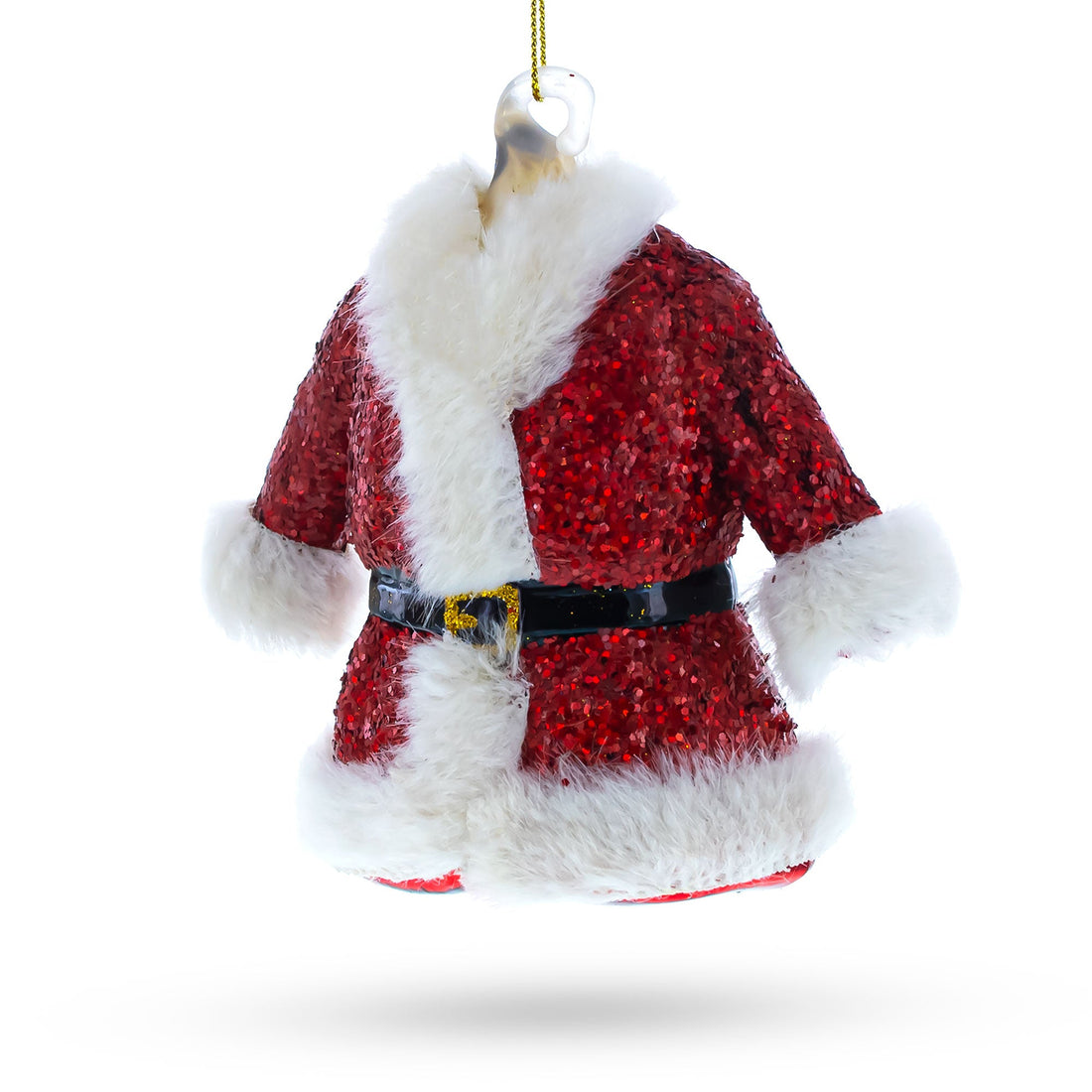 Santa’s Red Coat Glass Christmas Ornament