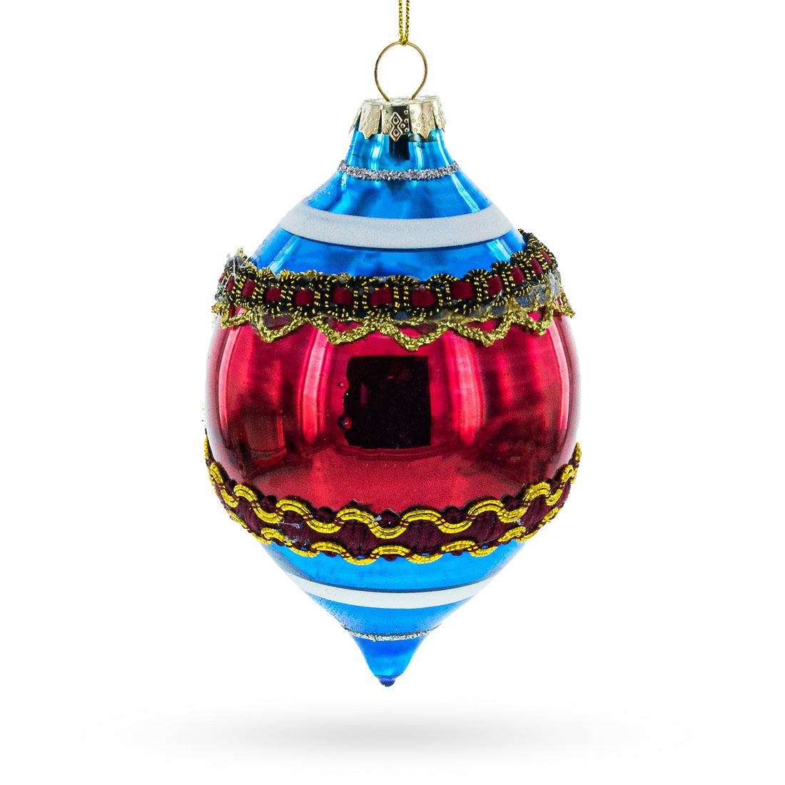 Retro Reflection Blue Retro-Inspired Glass Christmas Ornament