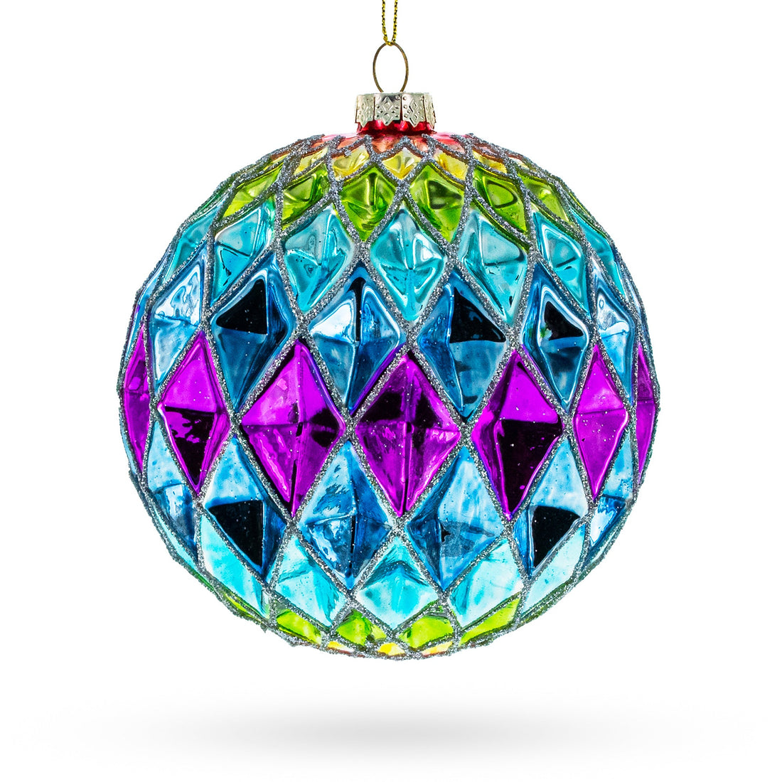 Vibrantly Colored Radiant Glass Christmas Ornament