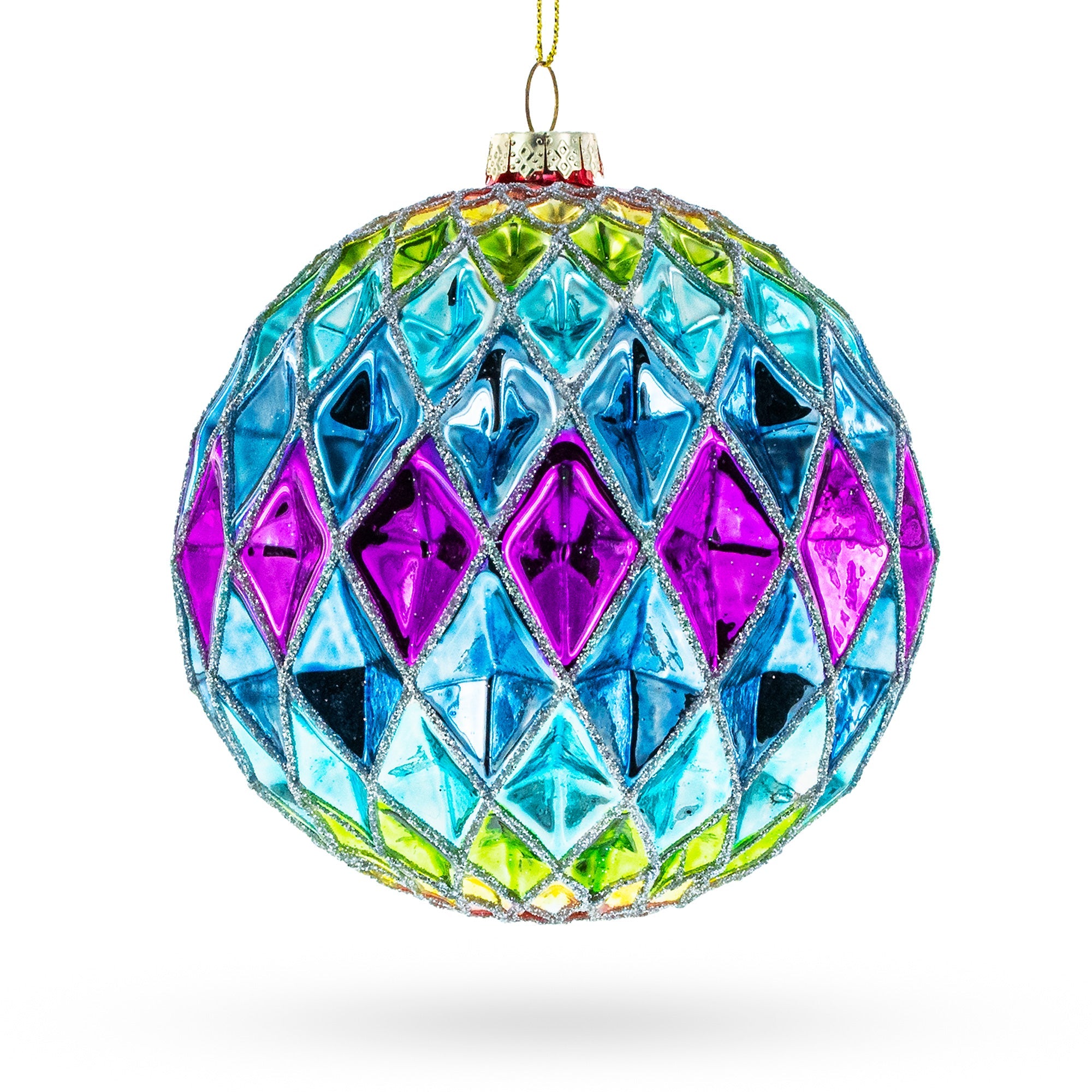 Vibrantly Colored Radiant Glass Christmas Ornament