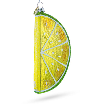 Slice of Lime Glass Christmas Ornament