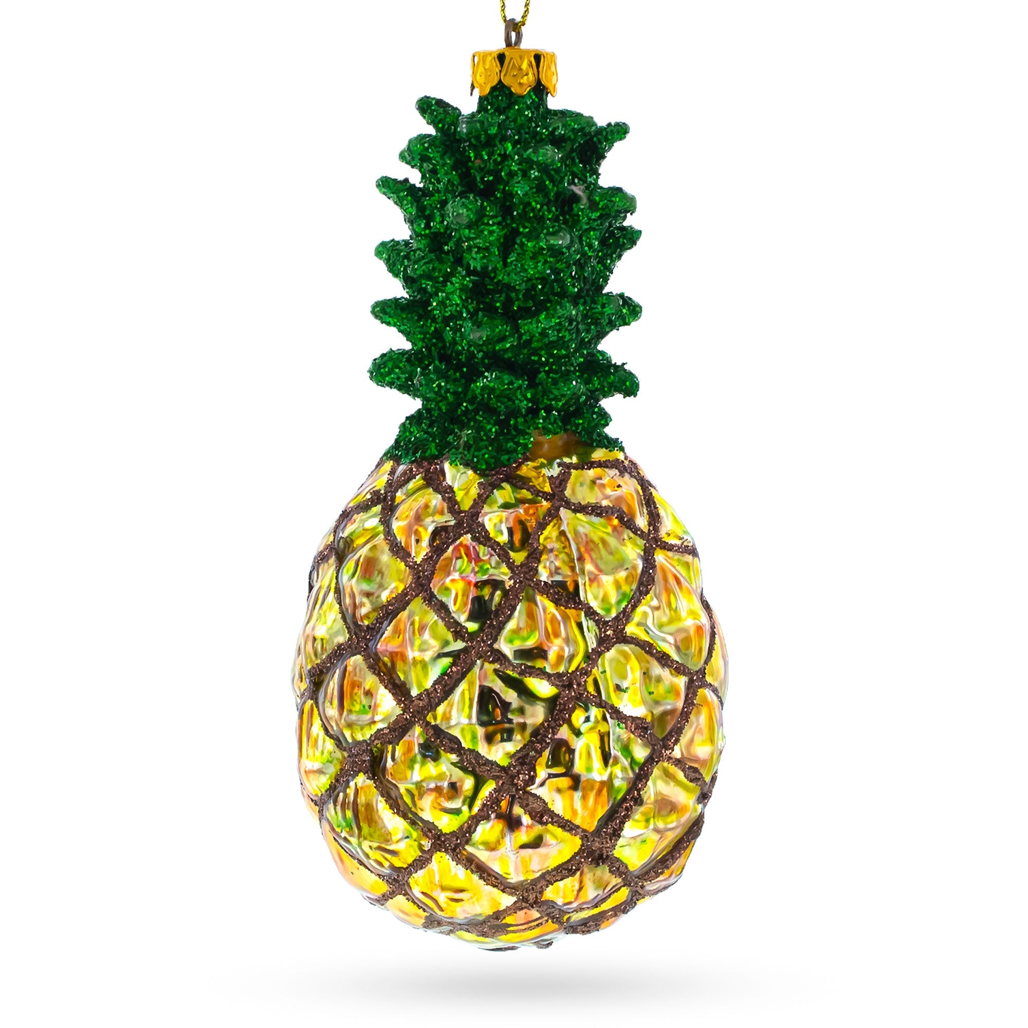 Shiny Pineapple Glass Christmas Ornament