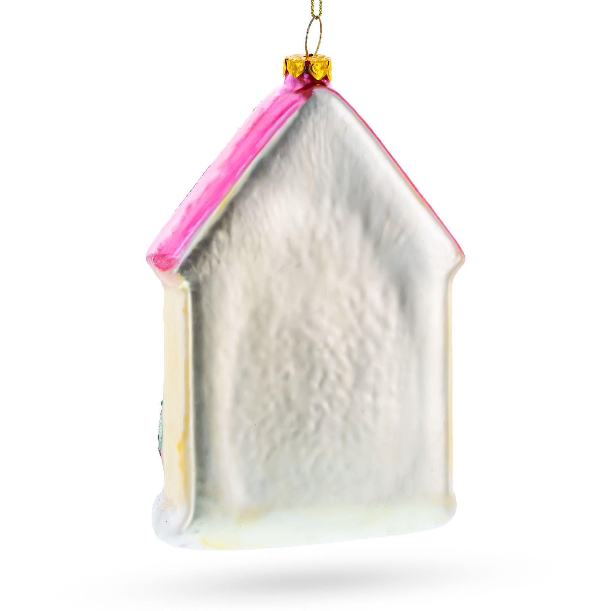 Decorated House Glass Christmas Ornament