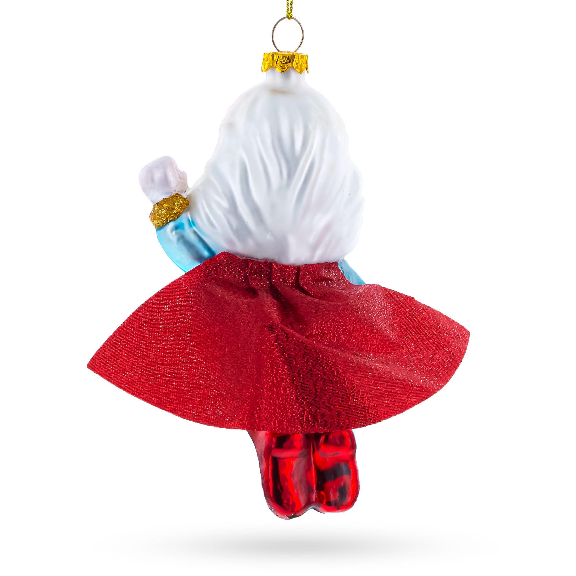 Santa the Super Hero Glass Christmas Ornament