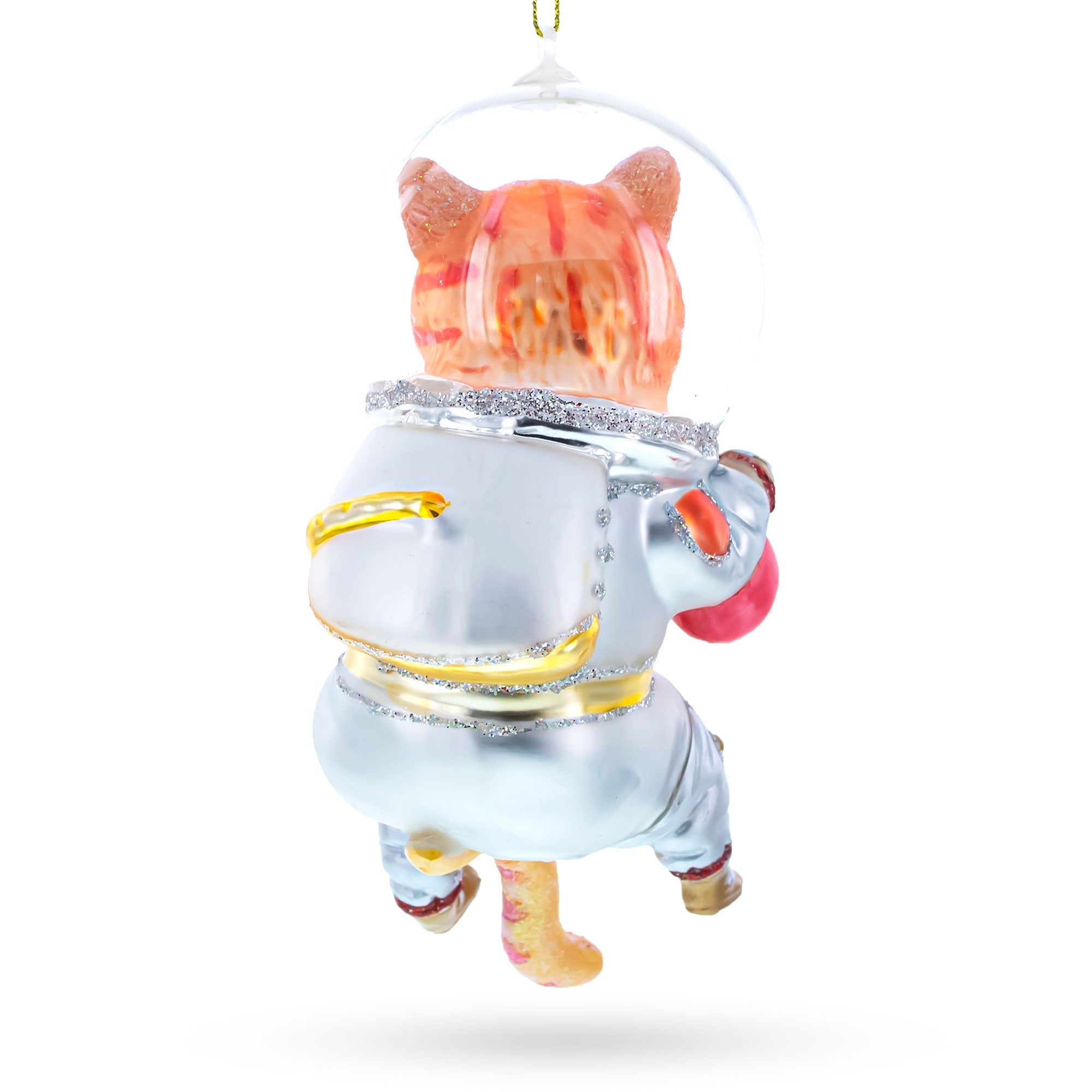 Cat the Astronaut Glass Christmas Ornament