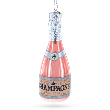 Pink Sparkling Wine Glass Christmas Ornament
